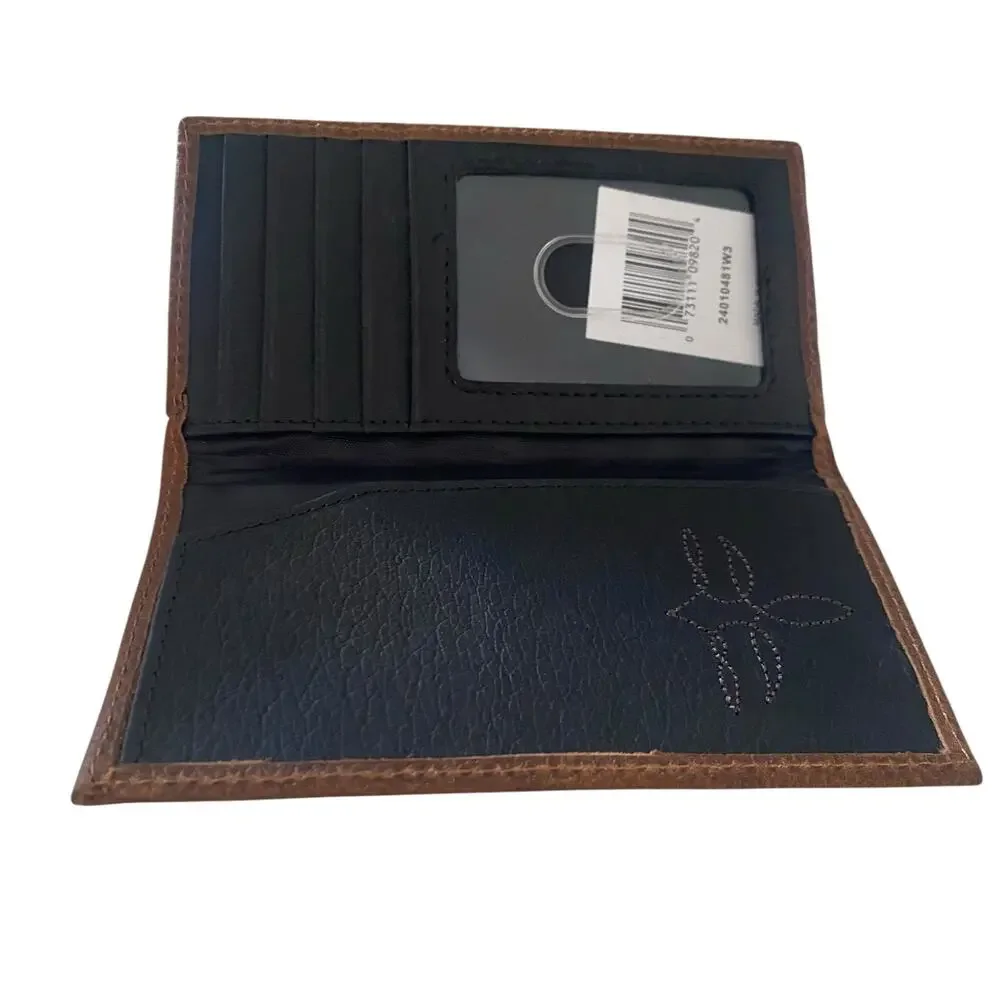 NWT Justin Jr. Rodeo Wallet Genuine Leather And Suede RFID (24010481W3) Studded